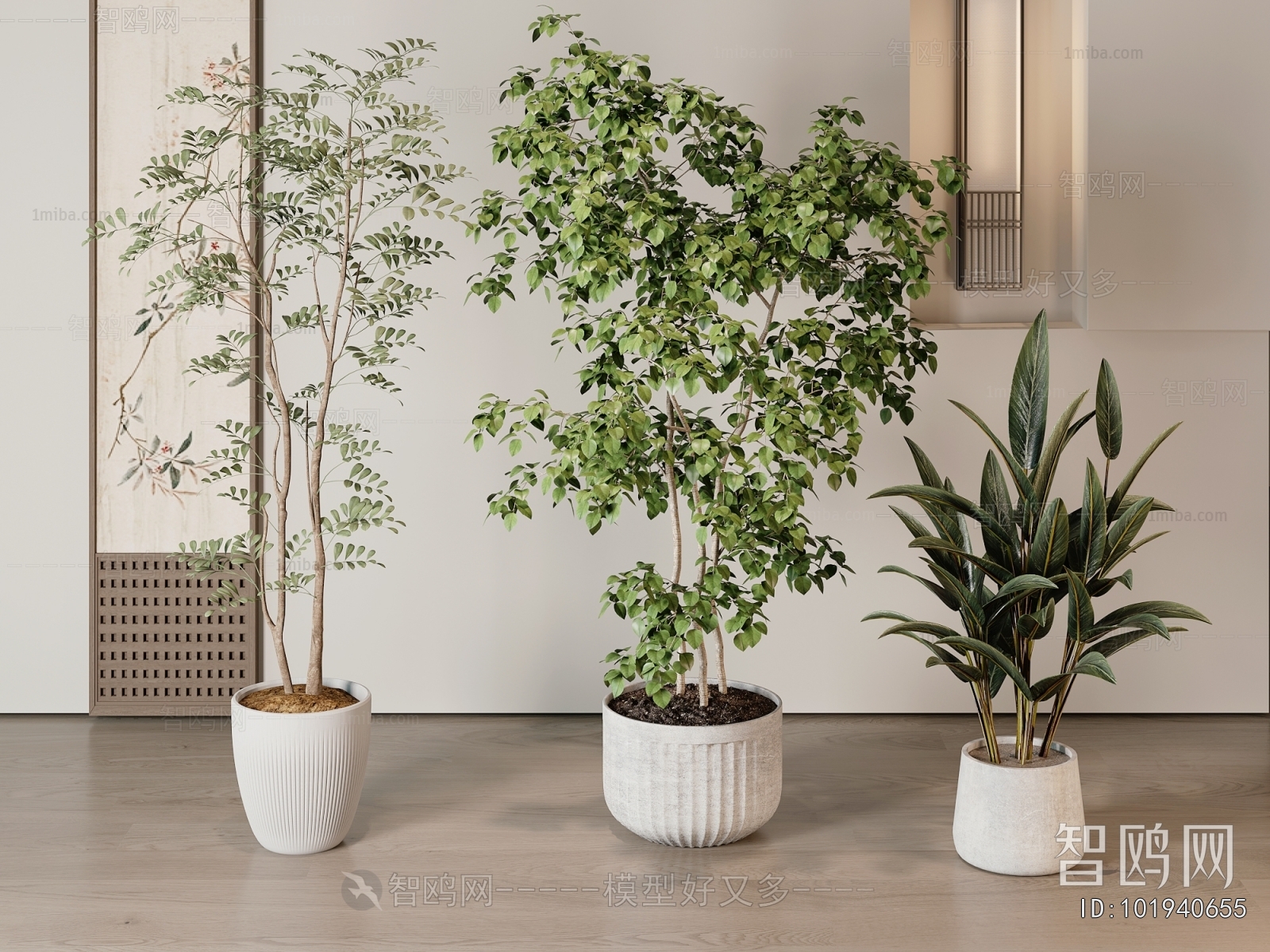 Modern Ground Green Plant Potted Plants