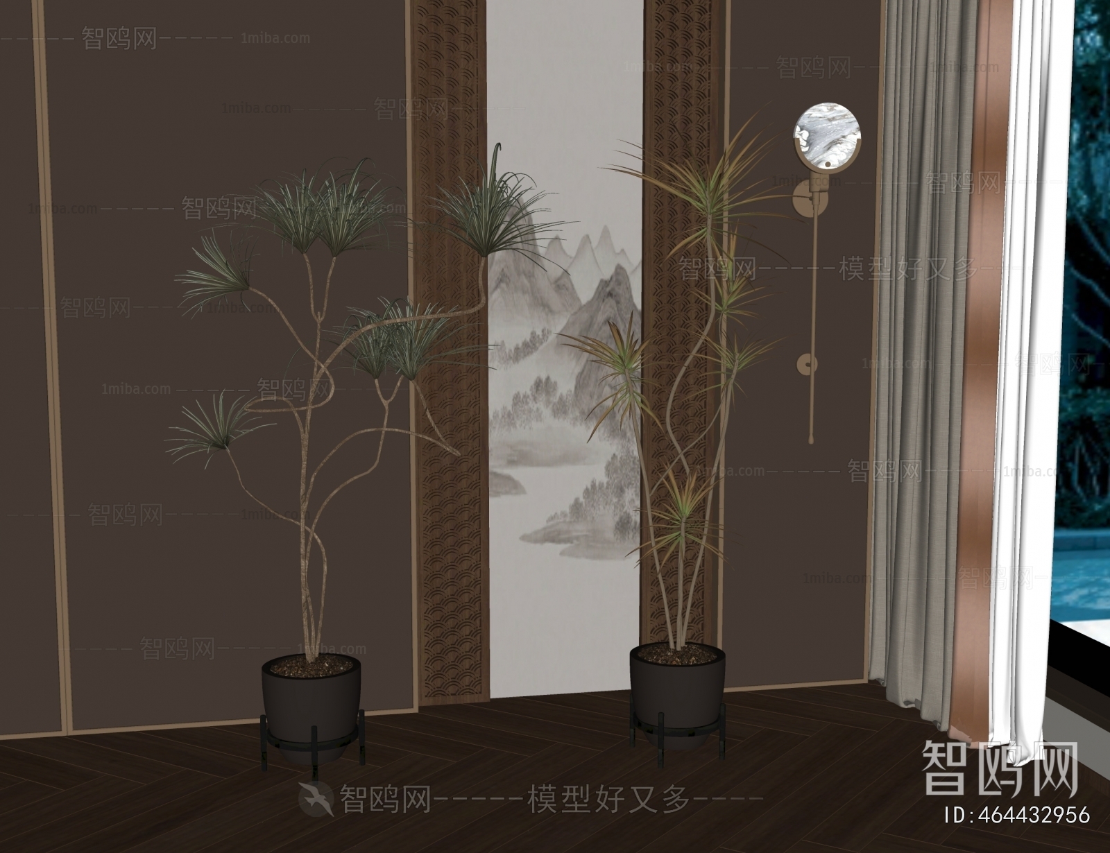 Modern Ground Green Plant Potted Plants