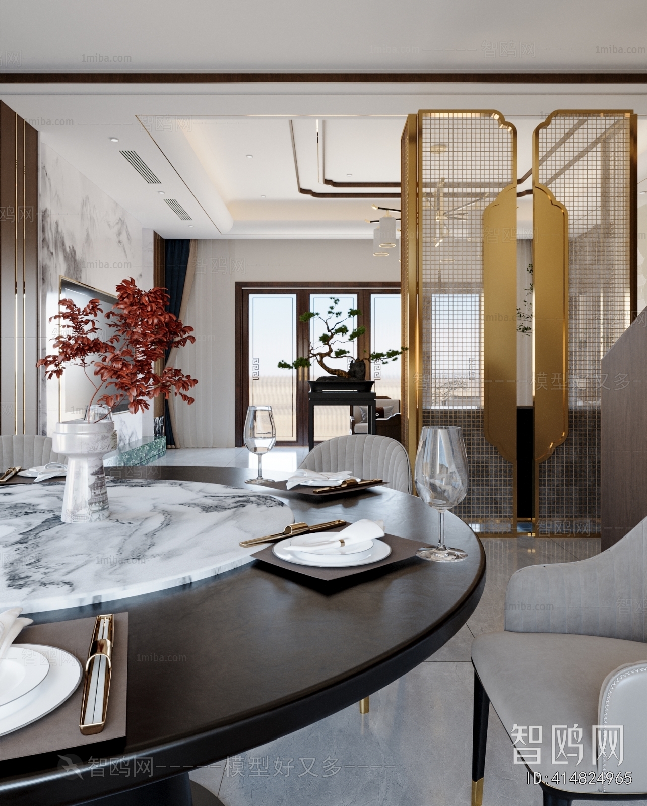 New Chinese Style A Living Room