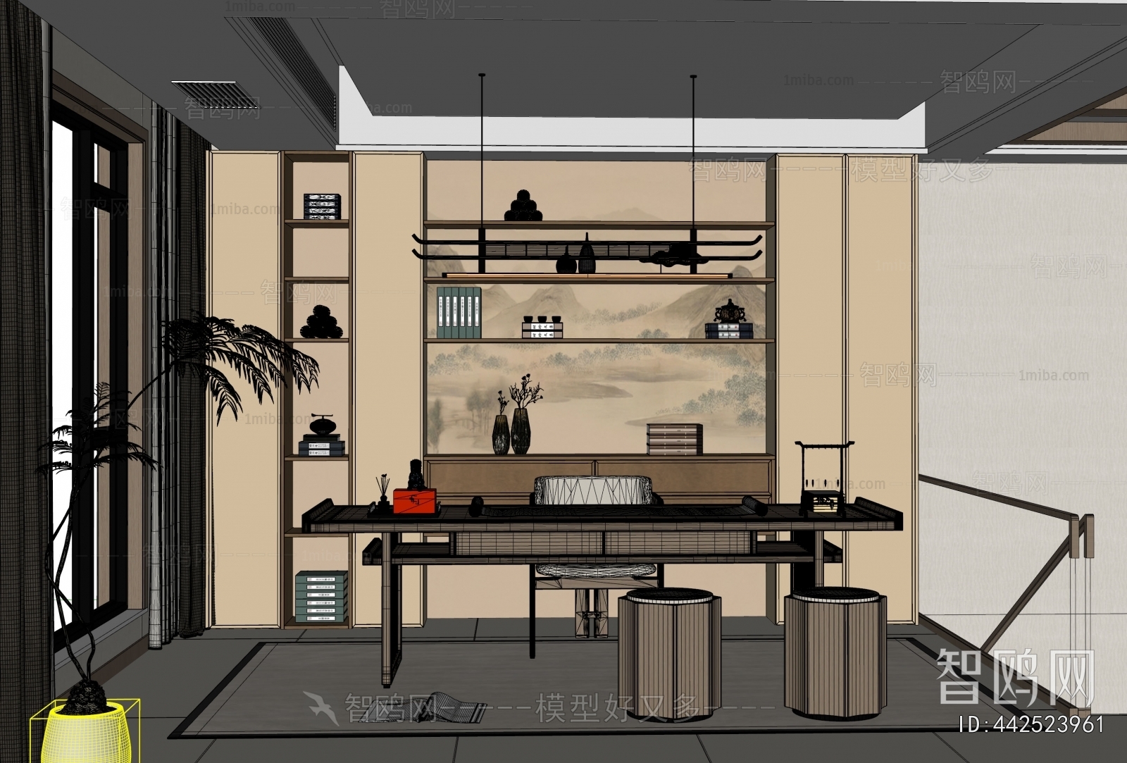 New Chinese Style Study Space