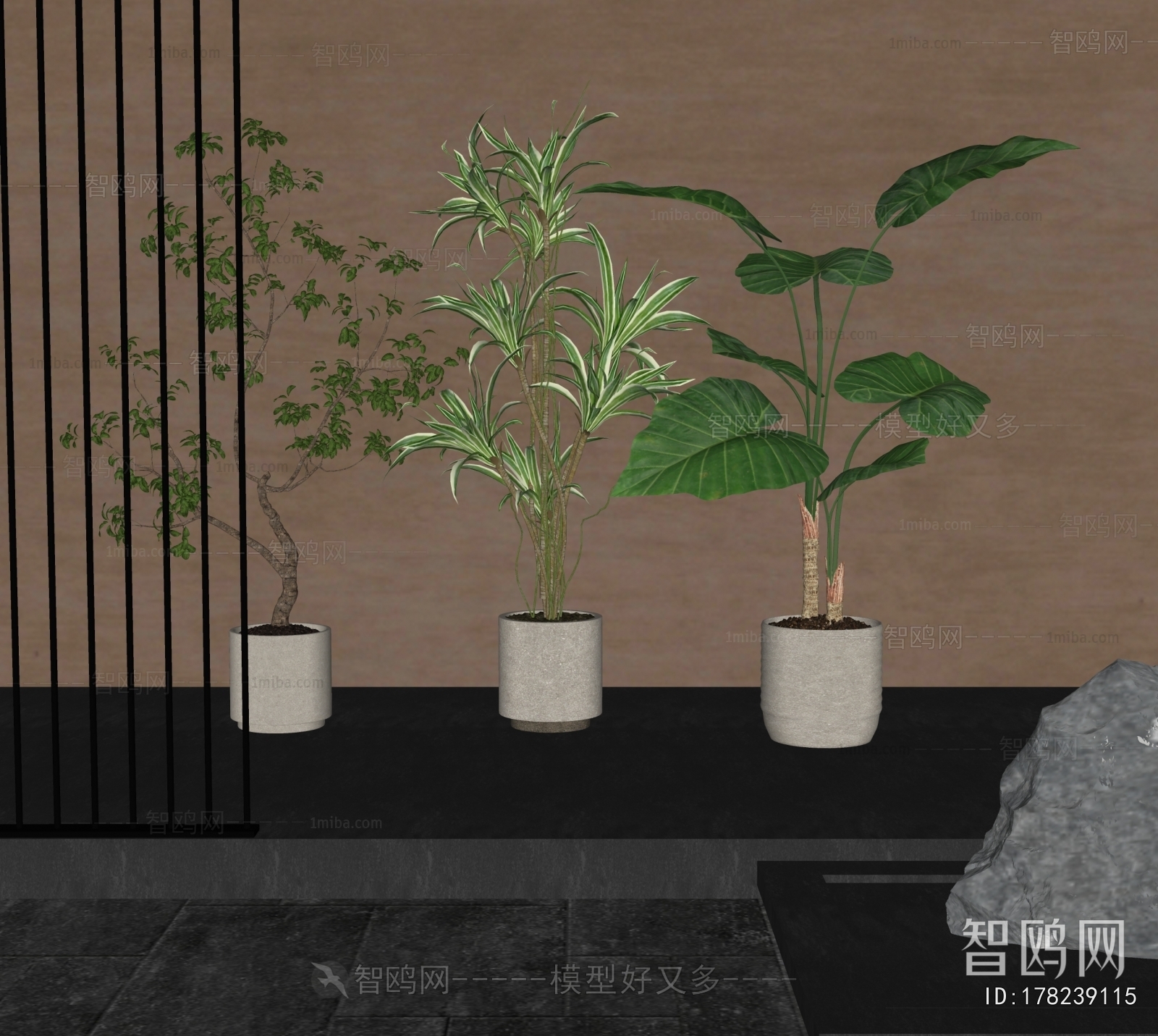 Modern Ground Green Plant Potted Plants