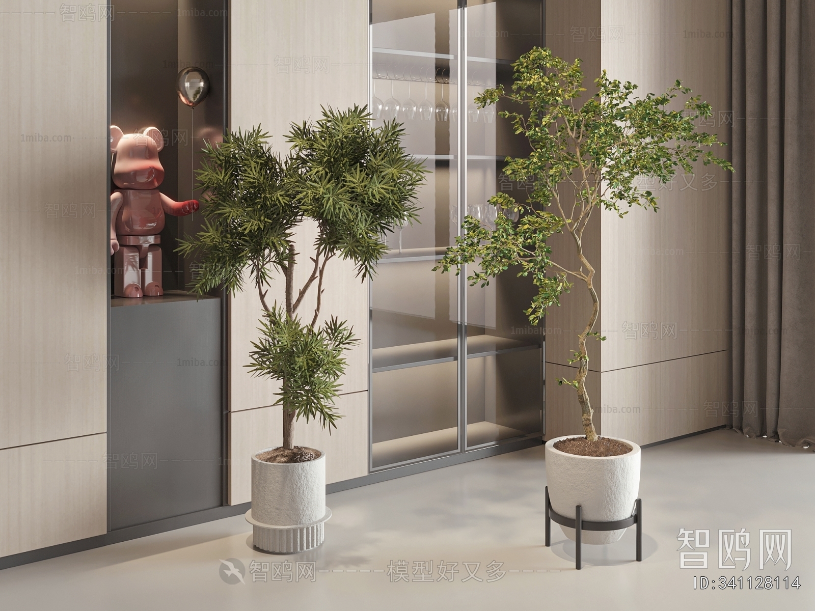 Modern Ground Green Plant Potted Plants