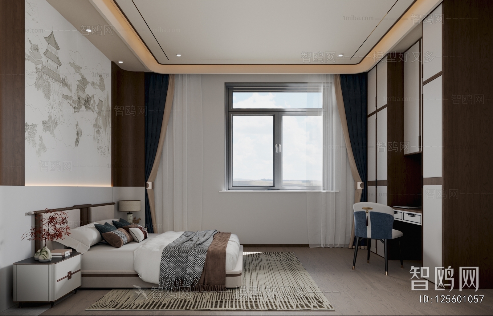 New Chinese Style Bedroom