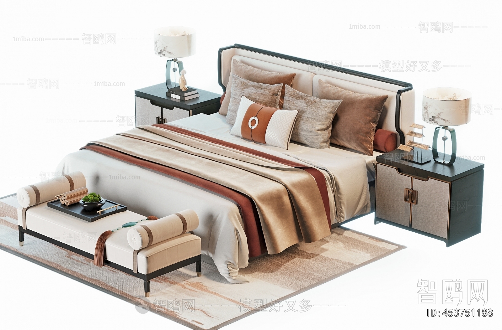 New Chinese Style Double Bed