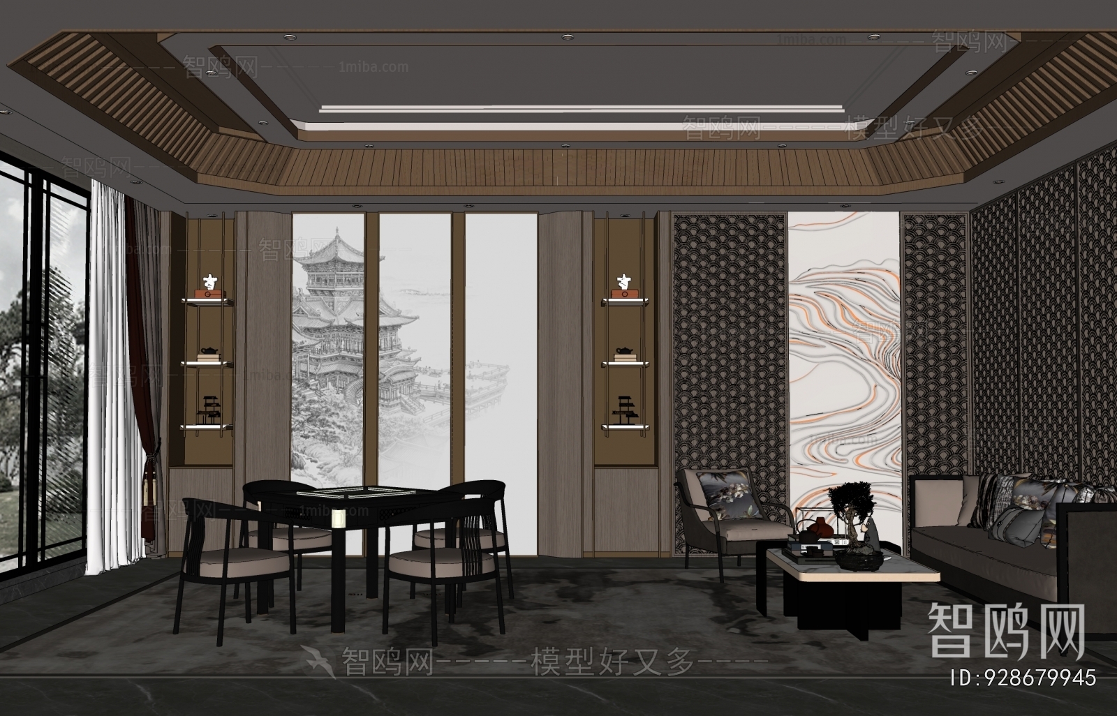 New Chinese Style Chess And Card Room