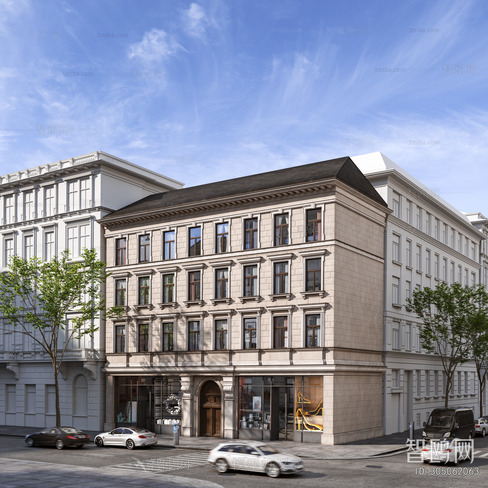 European Style Appearance Of Commercial Building