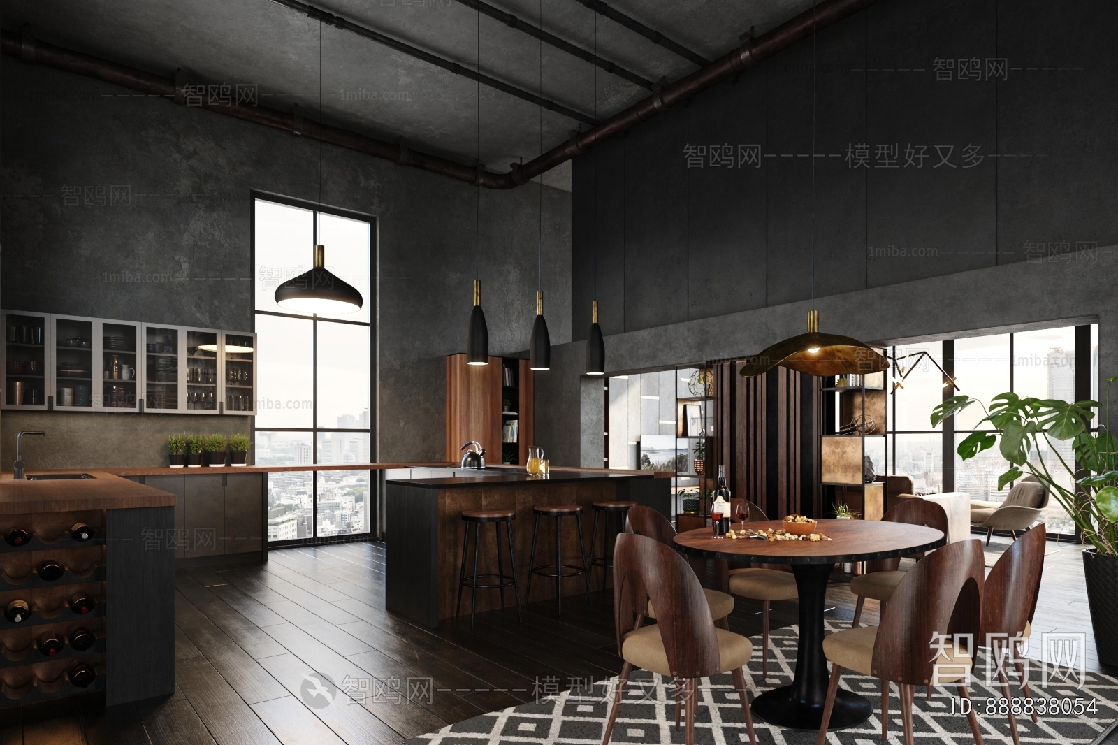 Industrial Style Dining Room