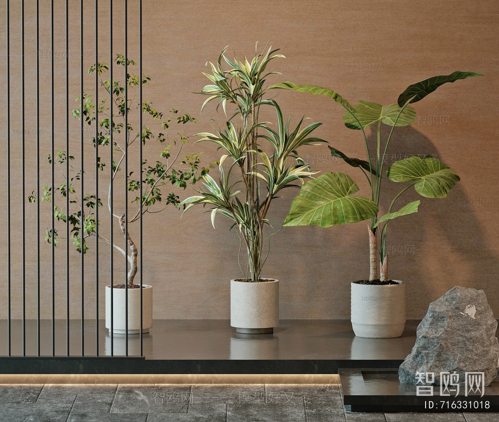 Modern Ground Green Plant Potted Plants