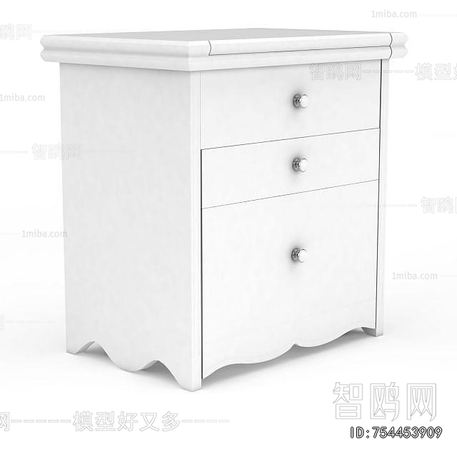 Simple European Style Bedside Cupboard