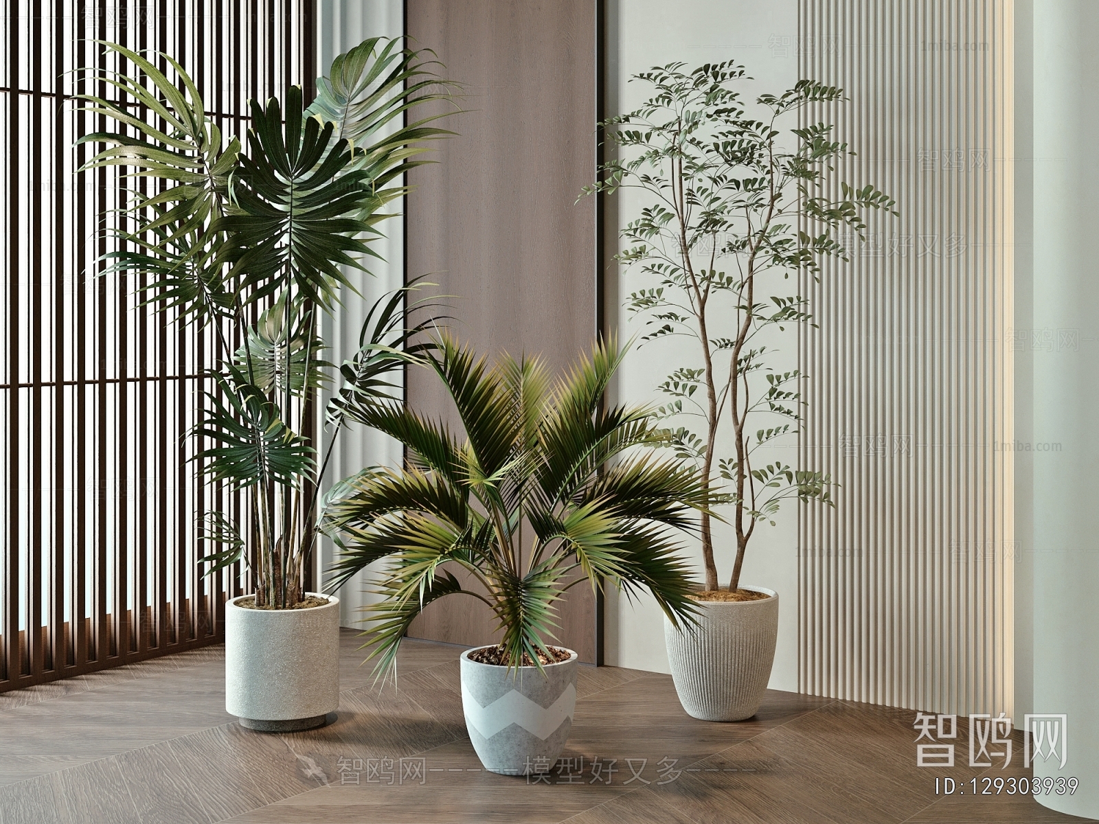 Modern Ground Green Plant Potted Plants