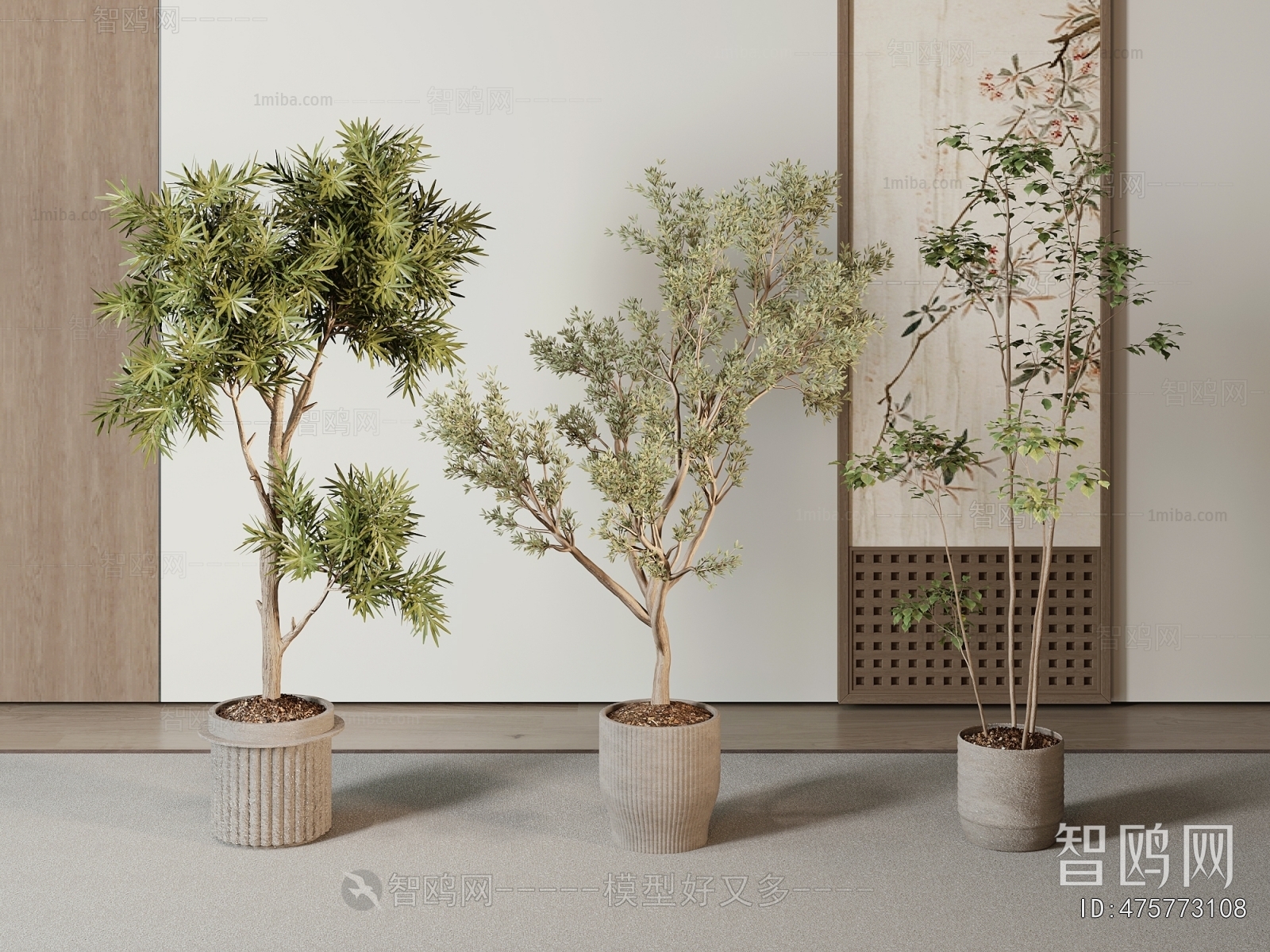 Modern Ground Green Plant Potted Plants