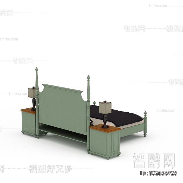 Simple European Style Double Bed