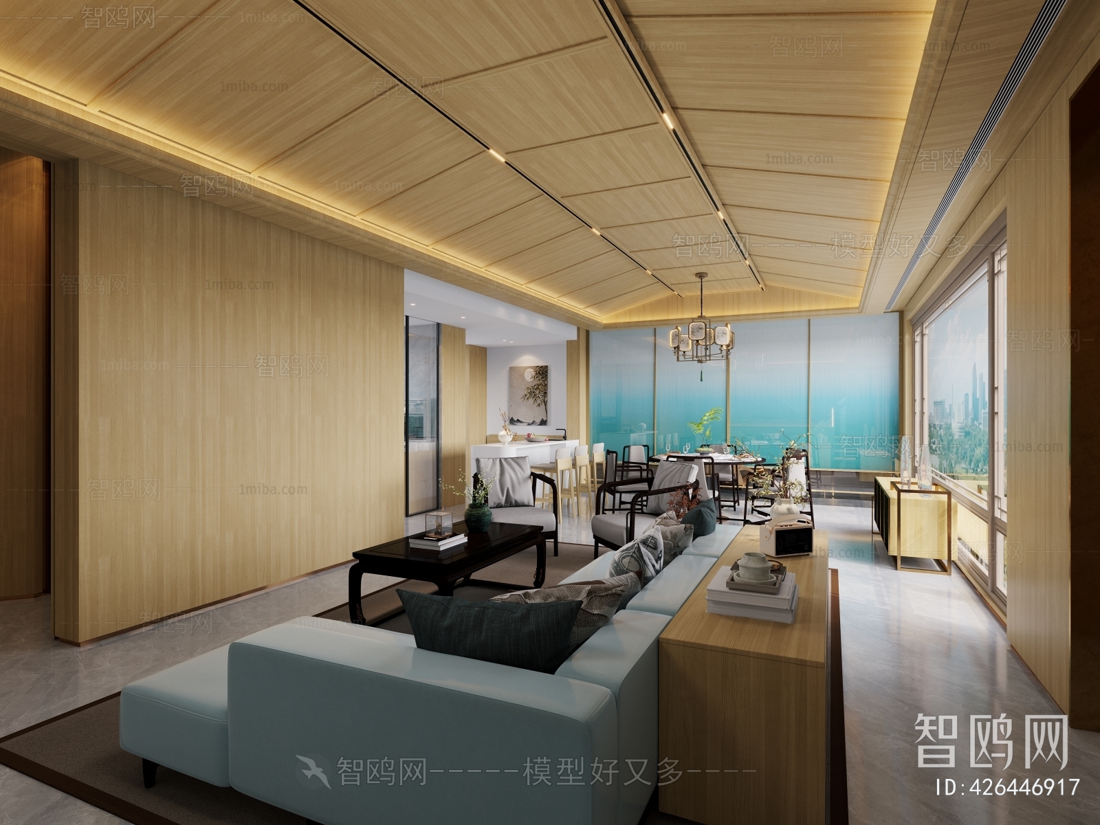 New Chinese Style A Living Room