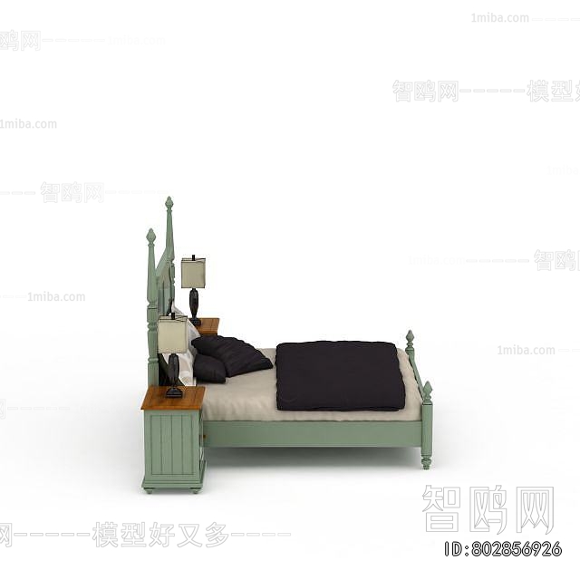 Simple European Style Double Bed