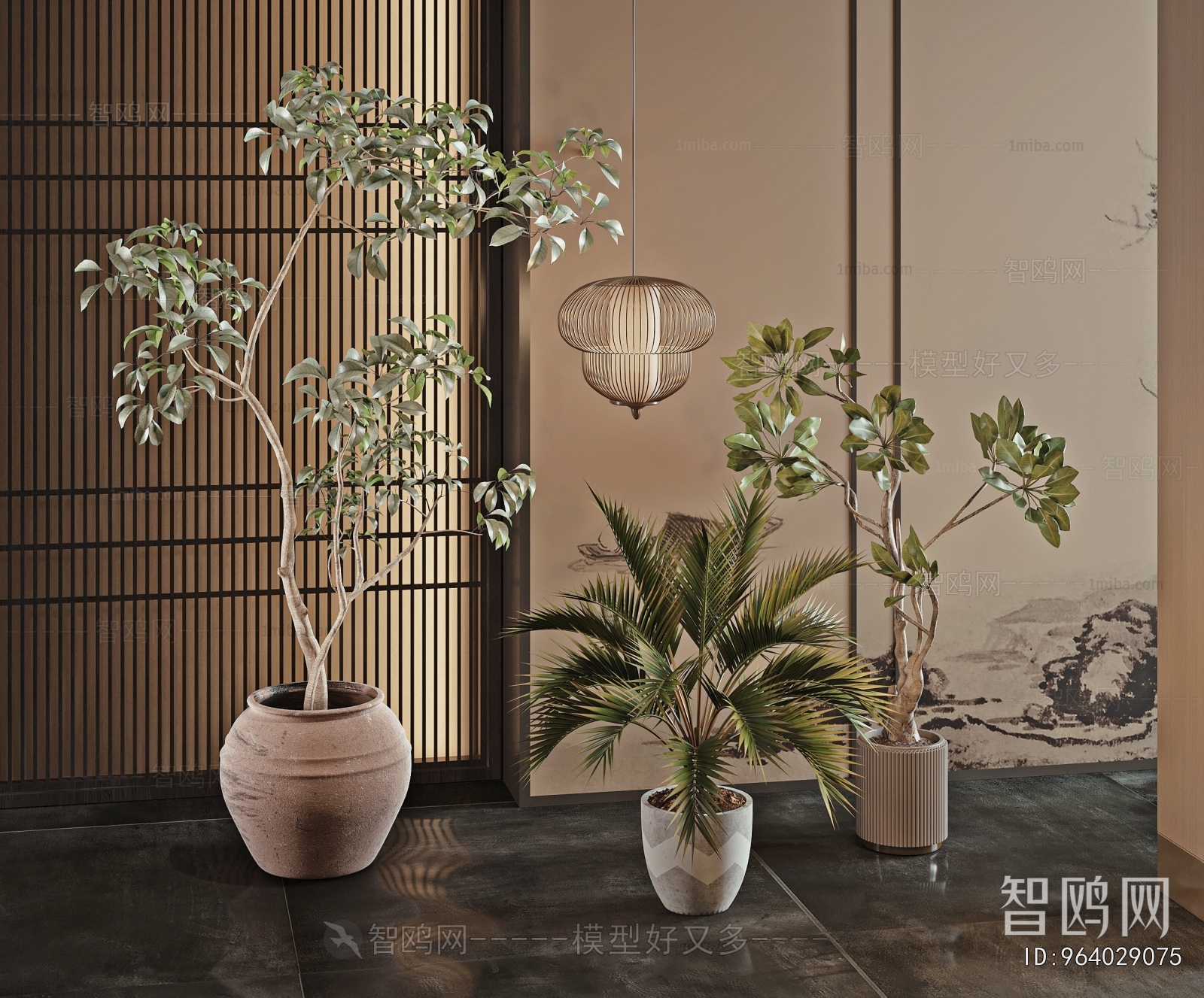 Modern Ground Green Plant Potted Plants