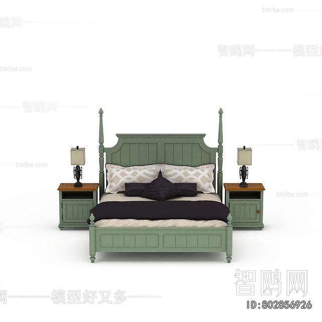 Simple European Style Double Bed