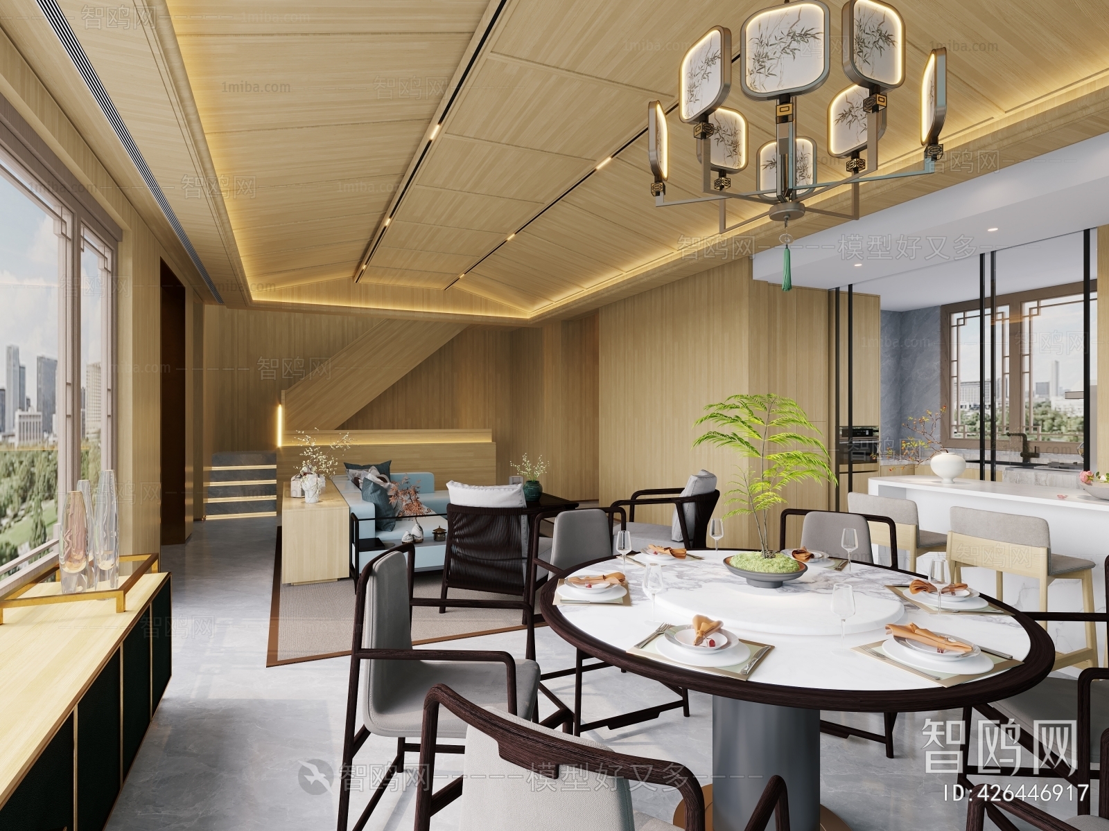 New Chinese Style A Living Room