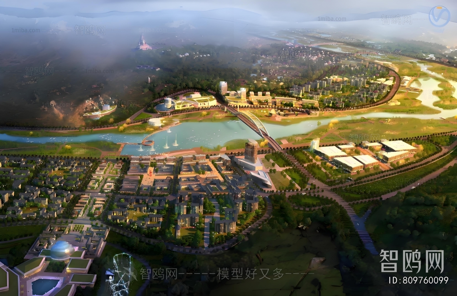 Modern Architectural Bird's-eye View Planning