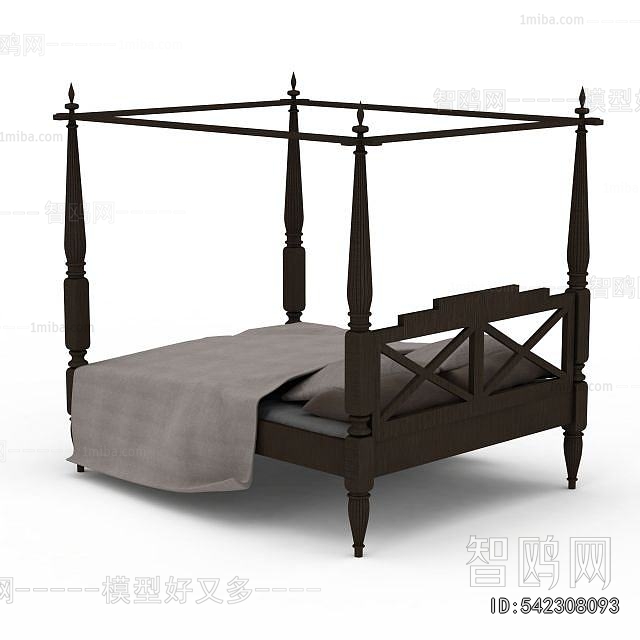 Simple European Style Double Bed