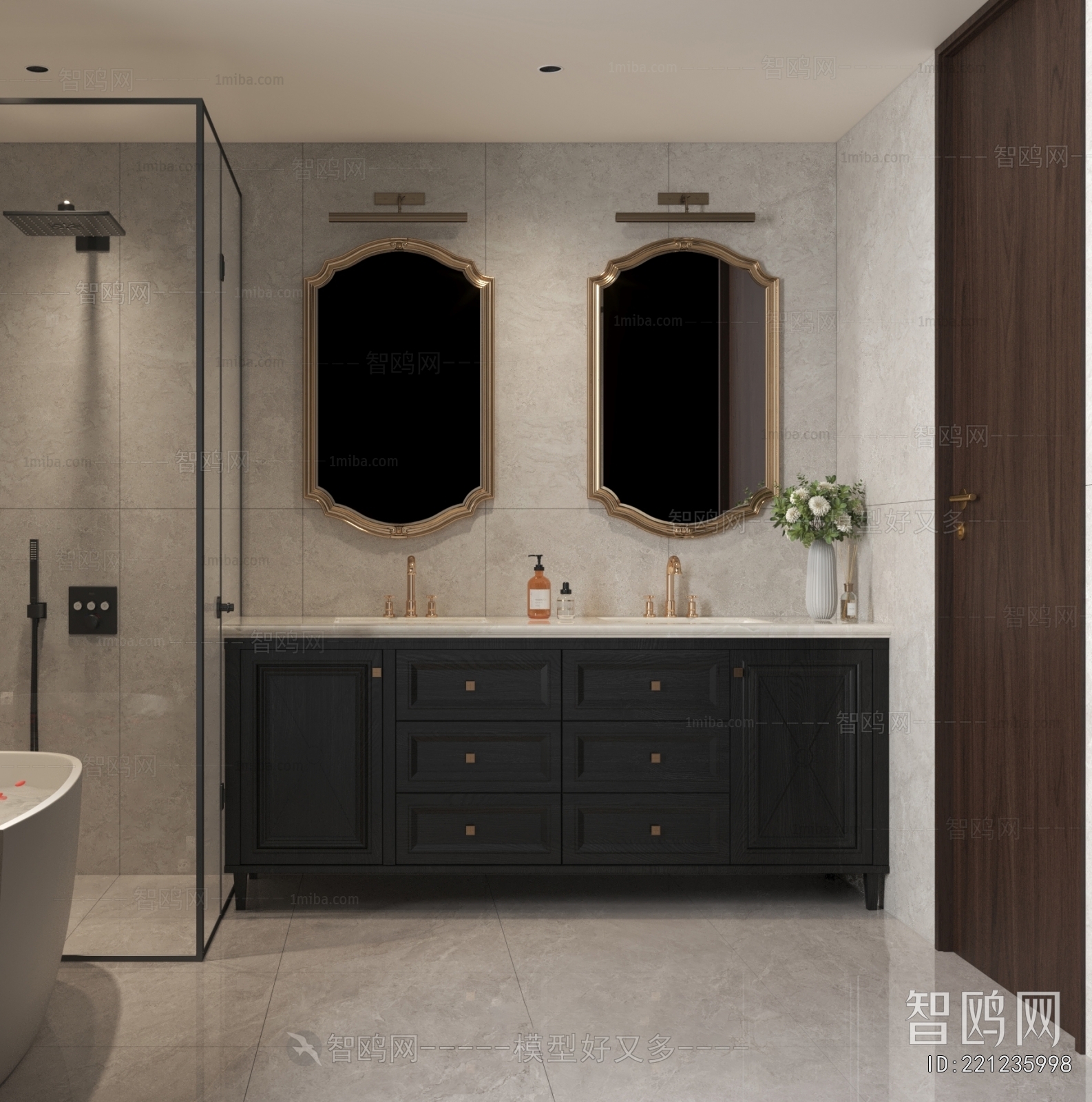 French Style Bathroom Cabinet Frame