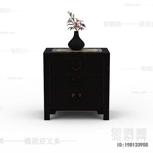 New Chinese Style Bedside Cupboard