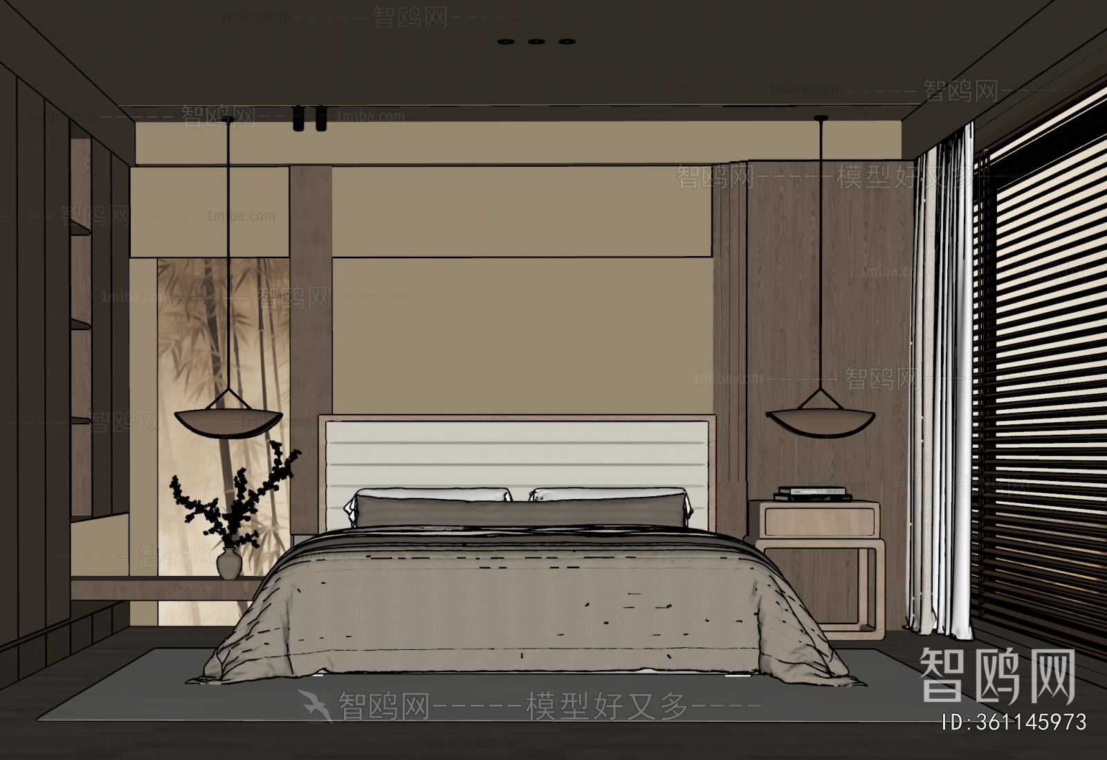 New Chinese Style Bedroom