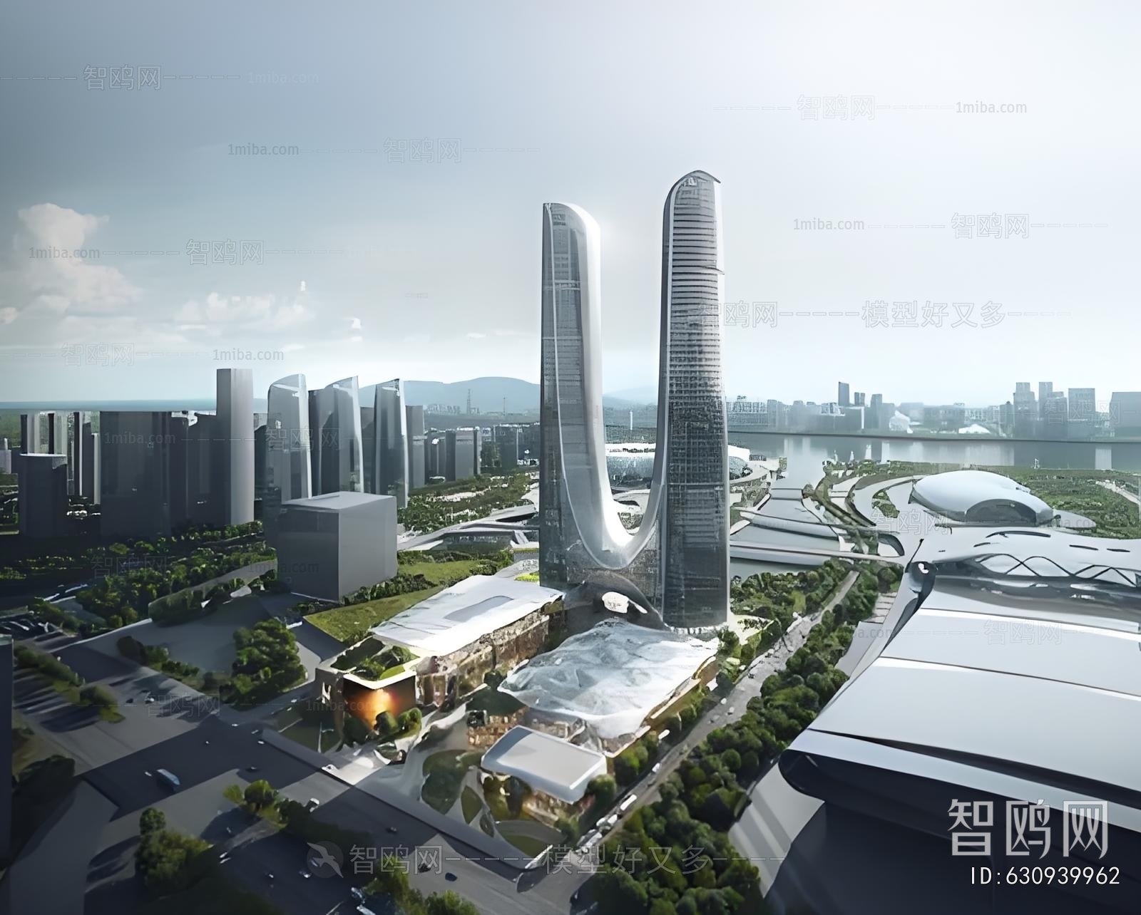 Modern Architectural Bird's-eye View Planning