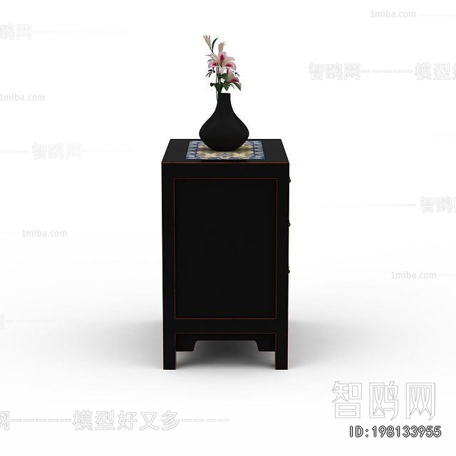 New Chinese Style Bedside Cupboard