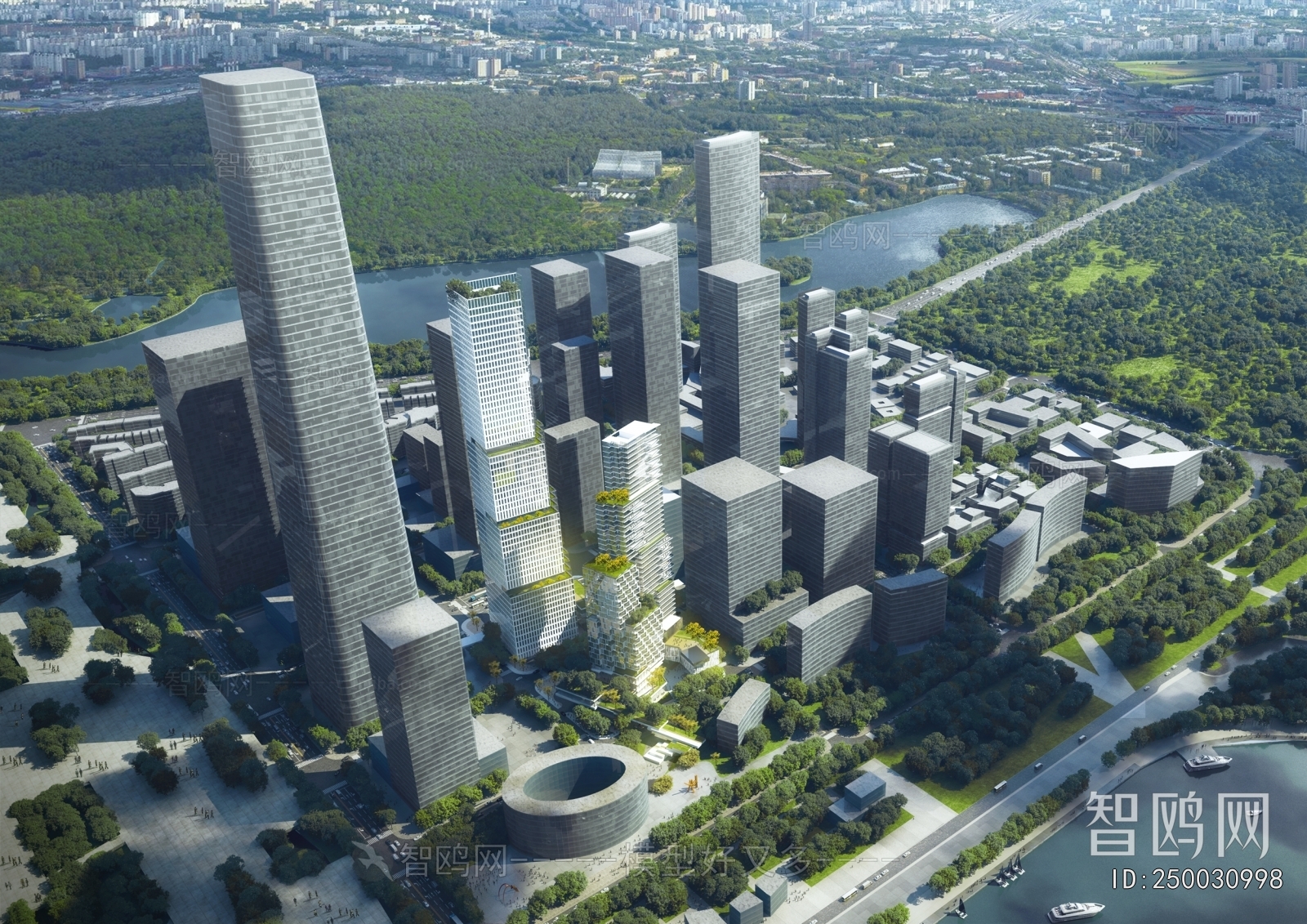 Modern Architectural Bird's-eye View Planning