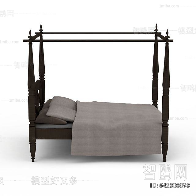 Simple European Style Double Bed