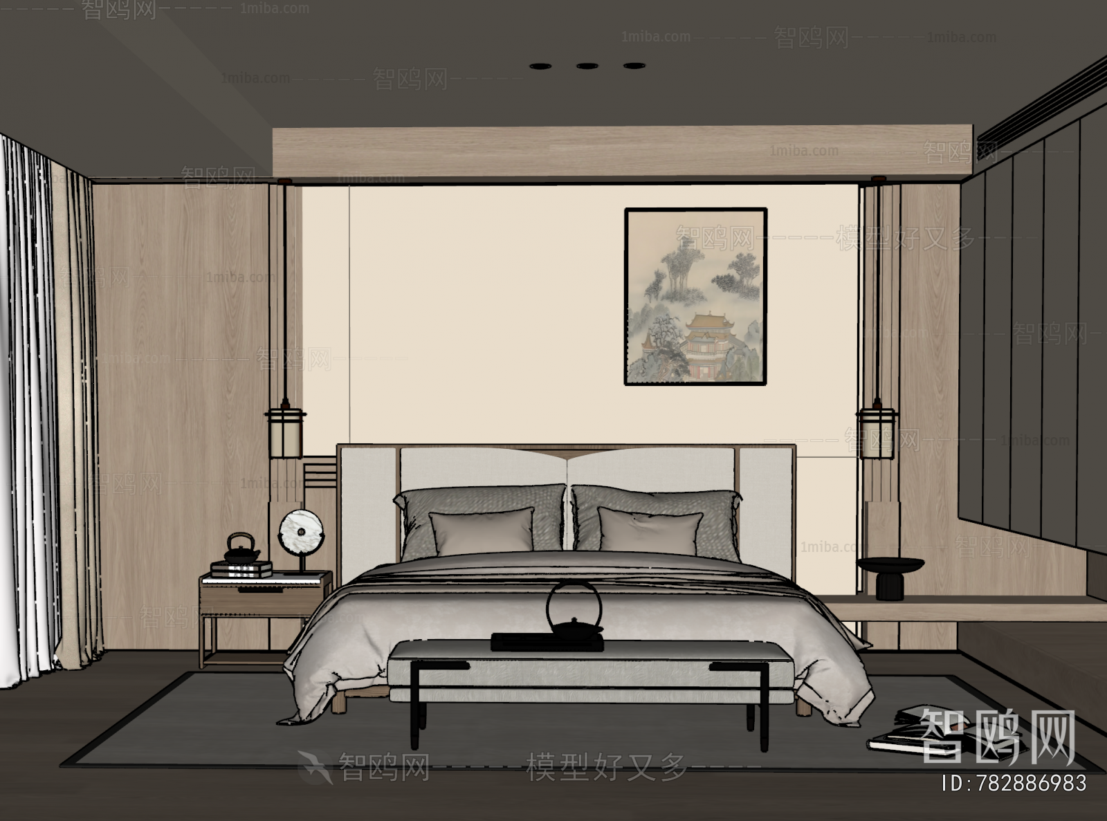 New Chinese Style Bedroom