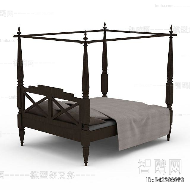 Simple European Style Double Bed