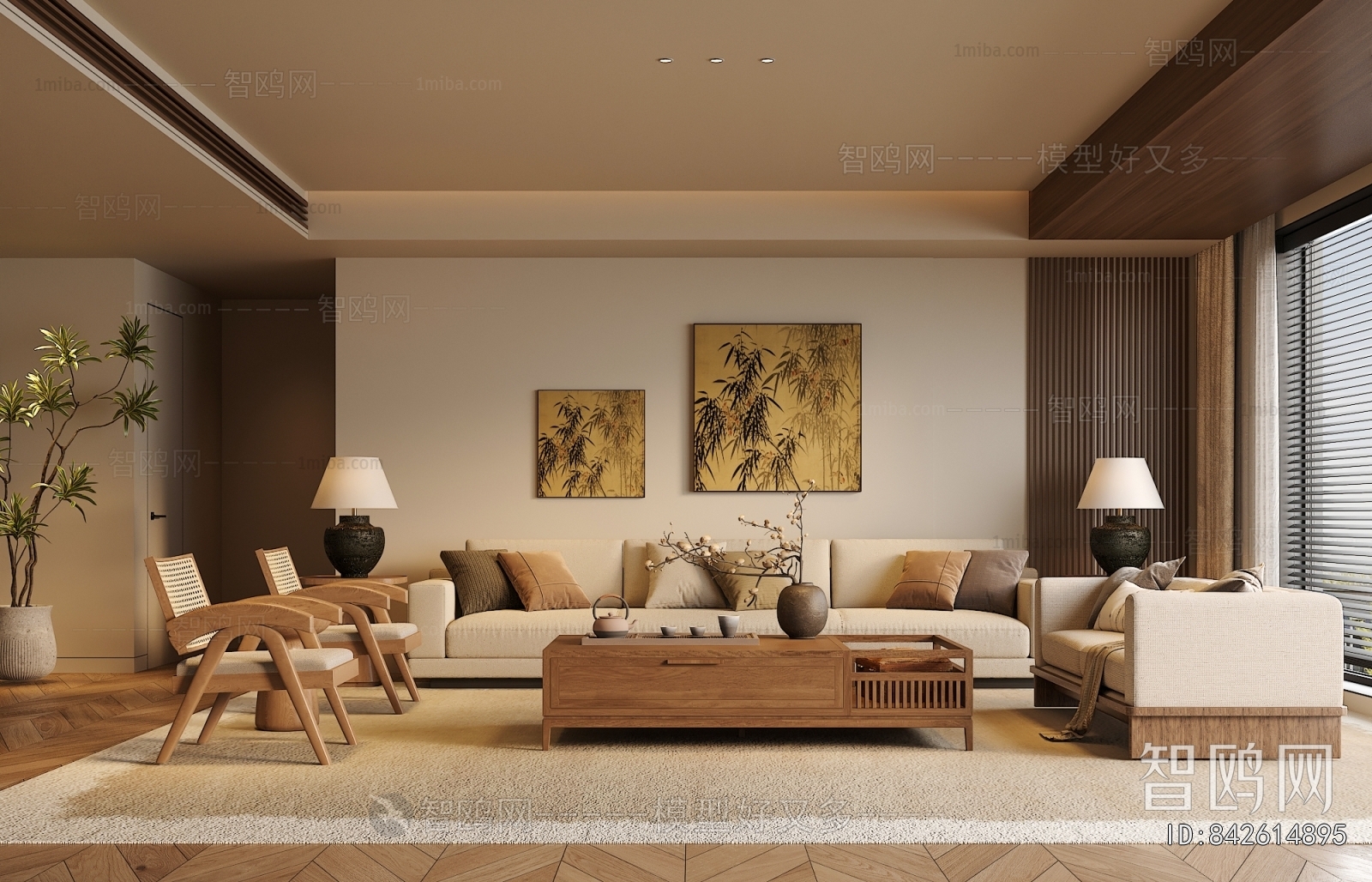 New Chinese Style A Living Room