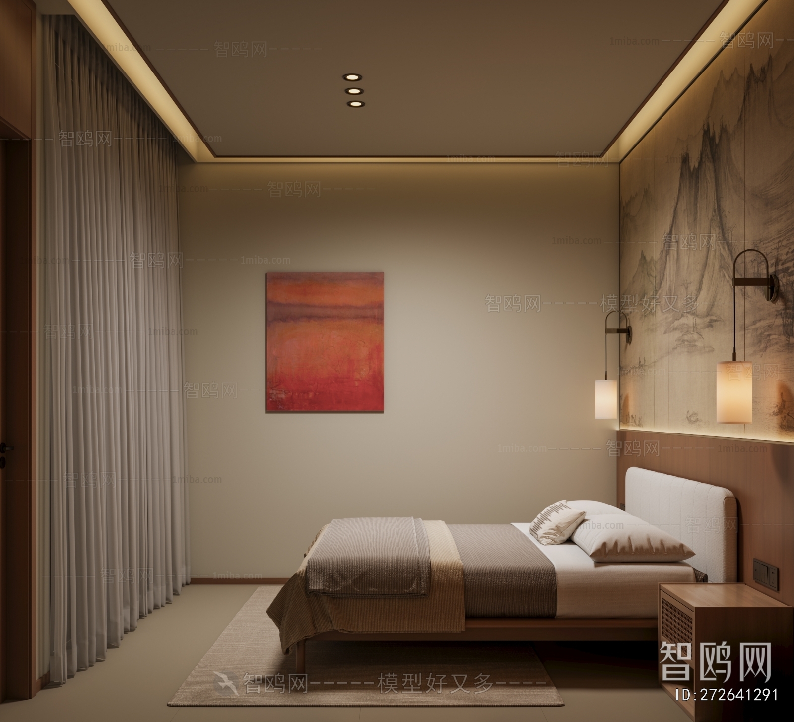 New Chinese Style Bedroom