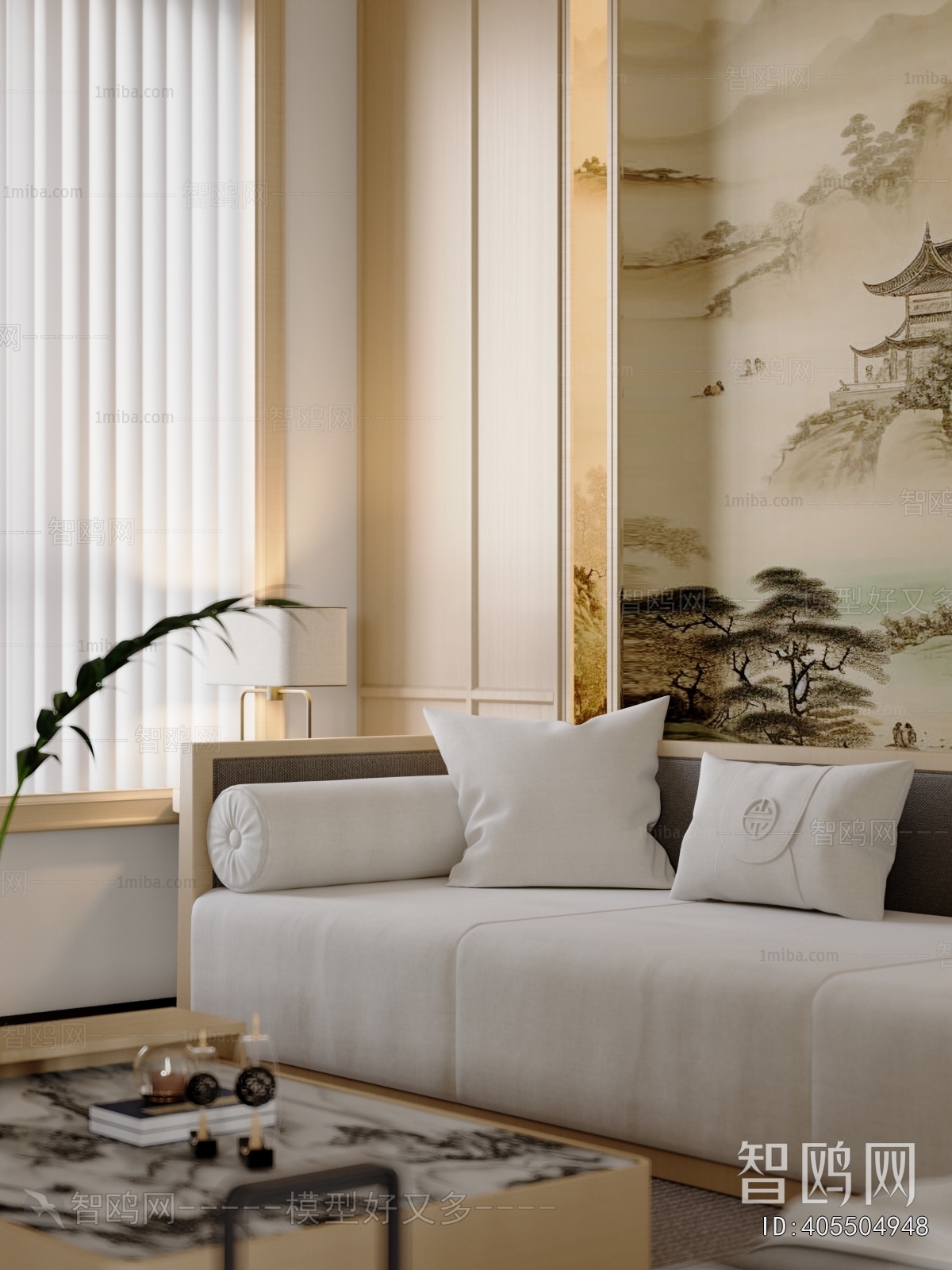 New Chinese Style A Living Room