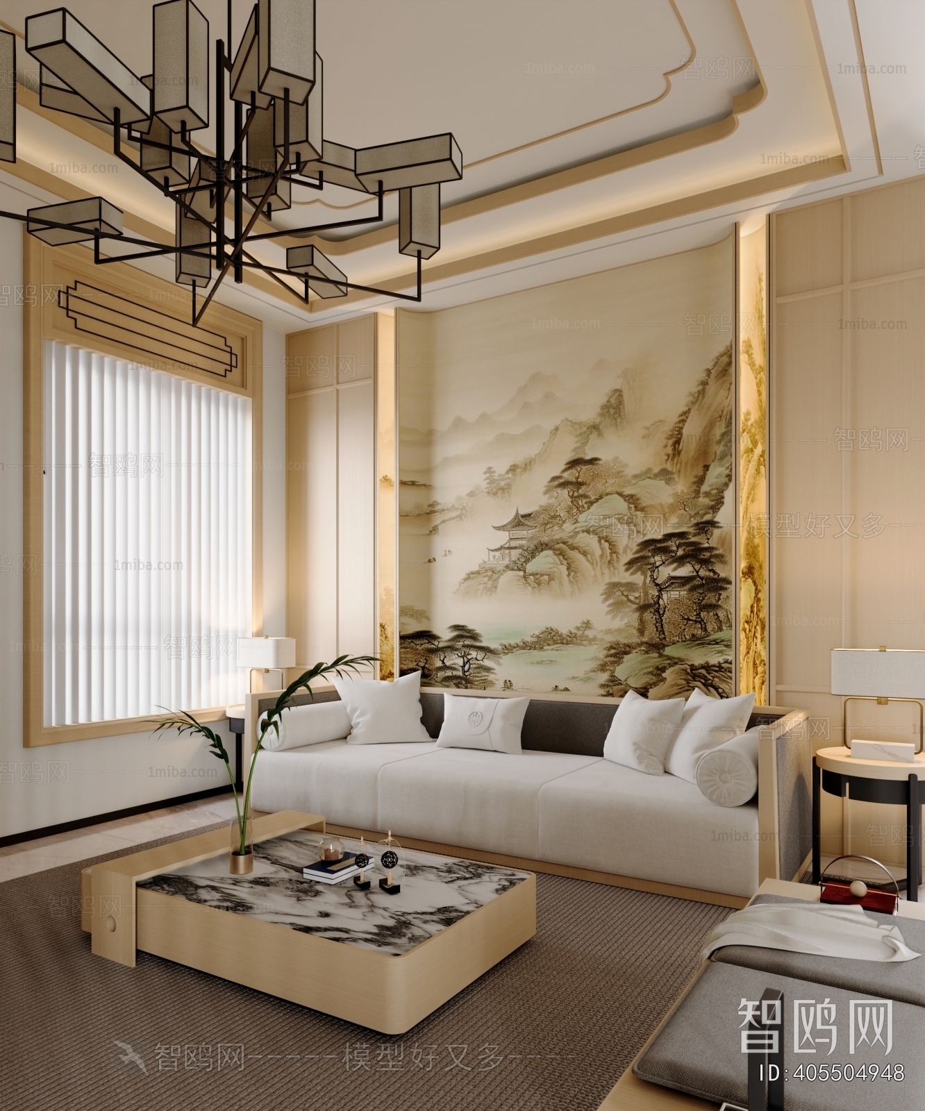 New Chinese Style A Living Room