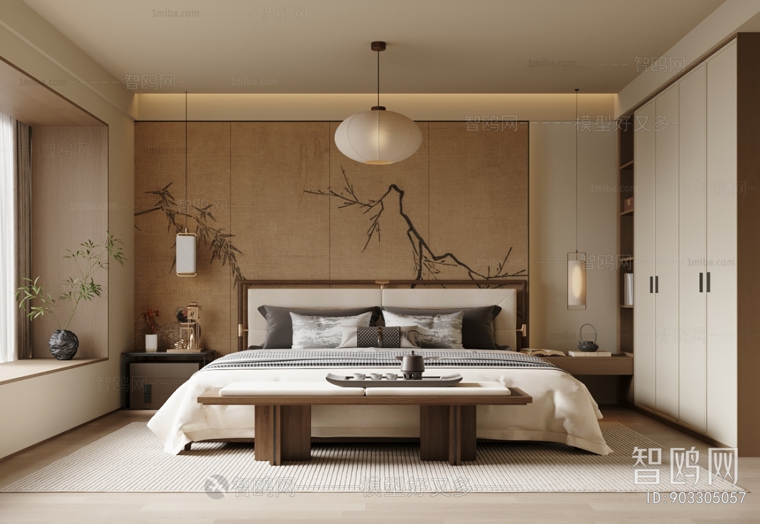 New Chinese Style Bedroom