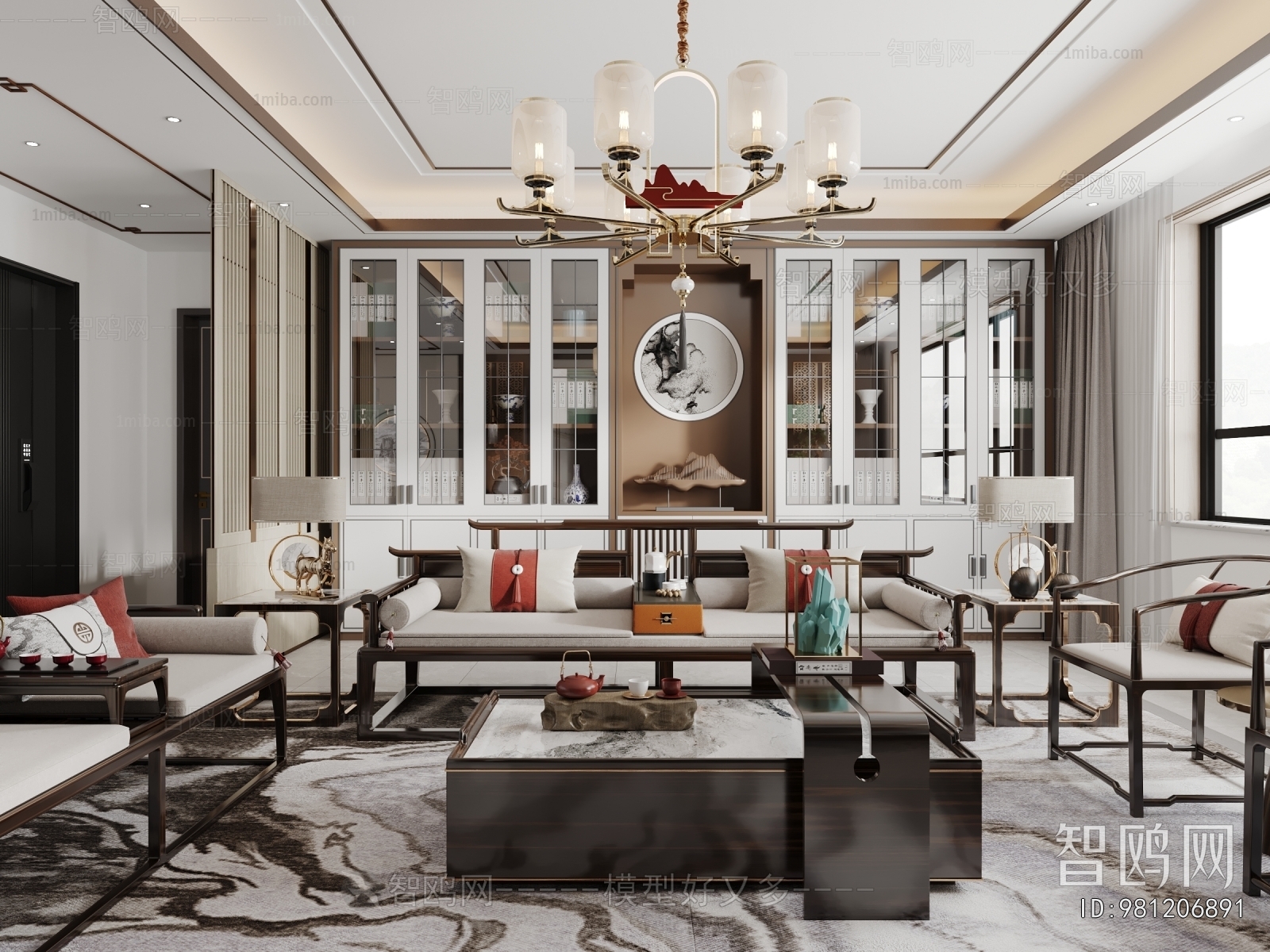 New Chinese Style A Living Room