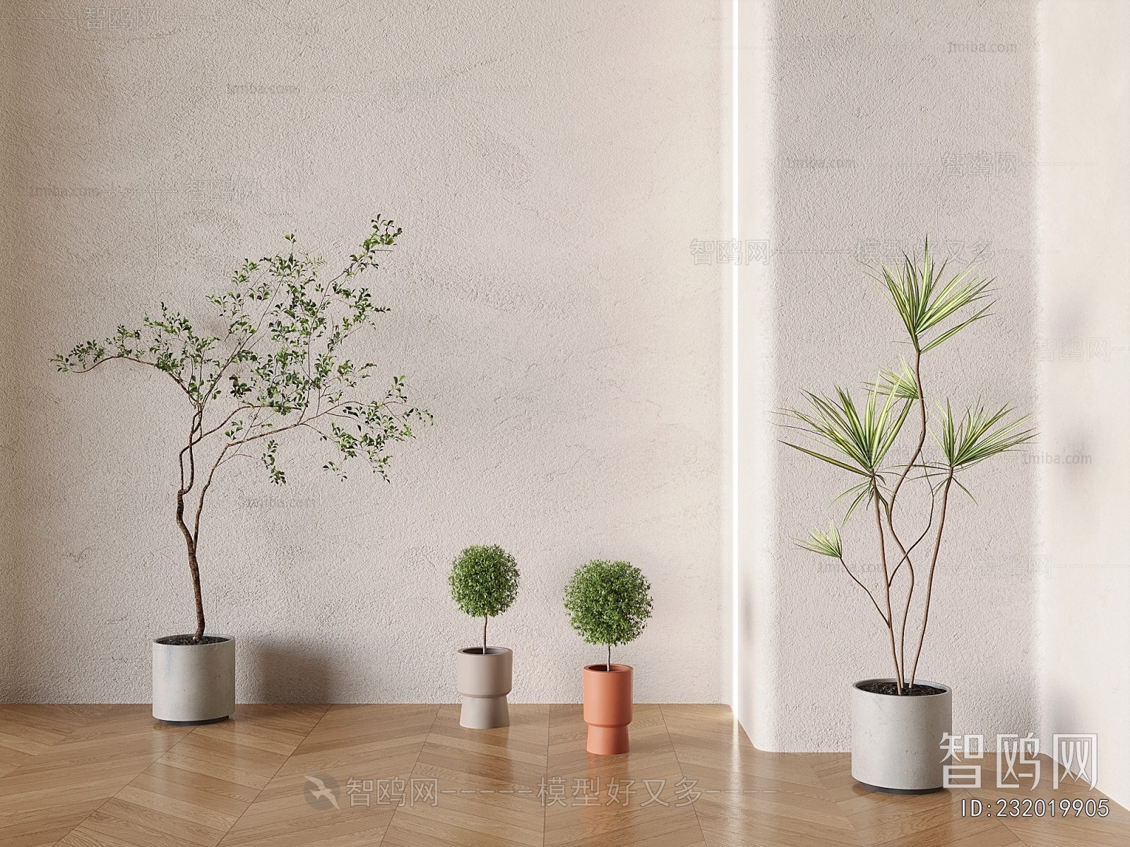 Modern Ground Green Plant Potted Plants