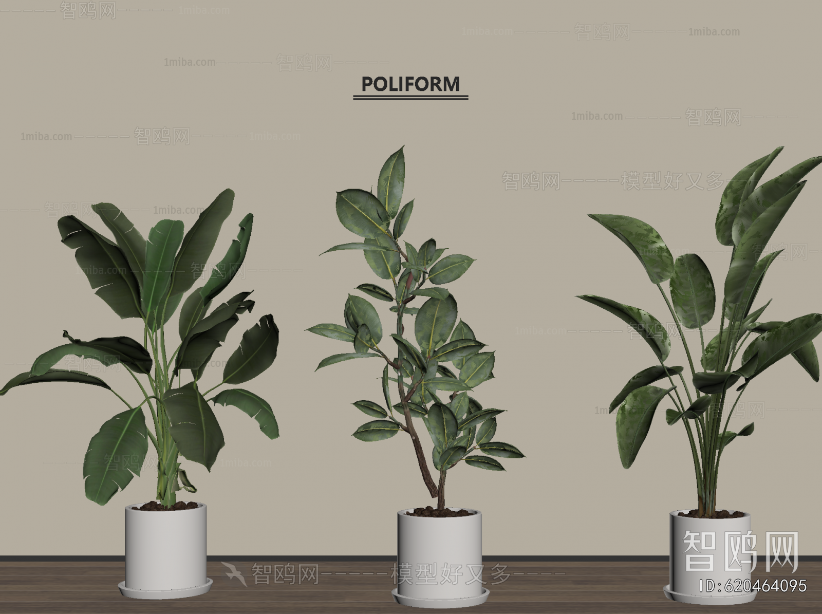 Modern Ground Green Plant Potted Plants