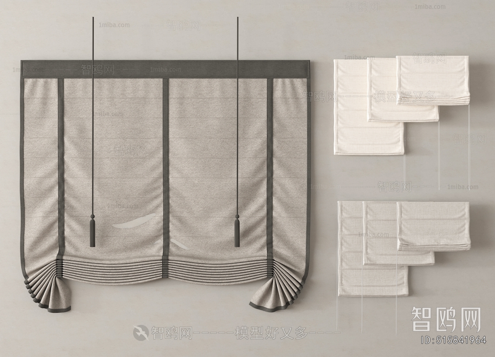 New Chinese Style Roman Curtain