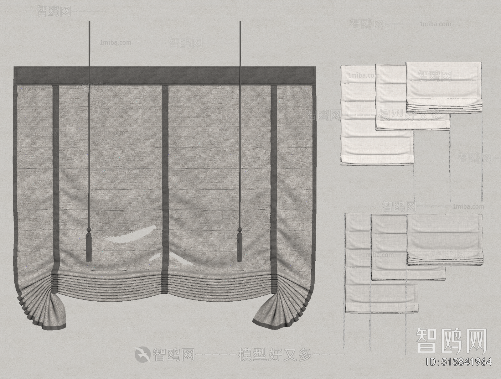 New Chinese Style Roman Curtain