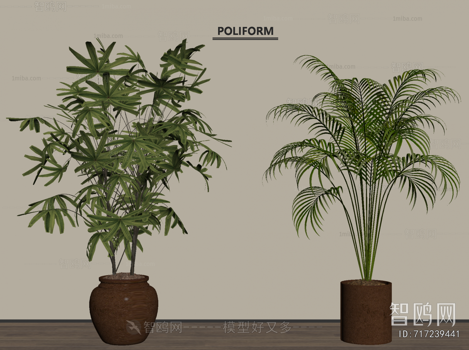 Modern Ground Green Plant Potted Plants
