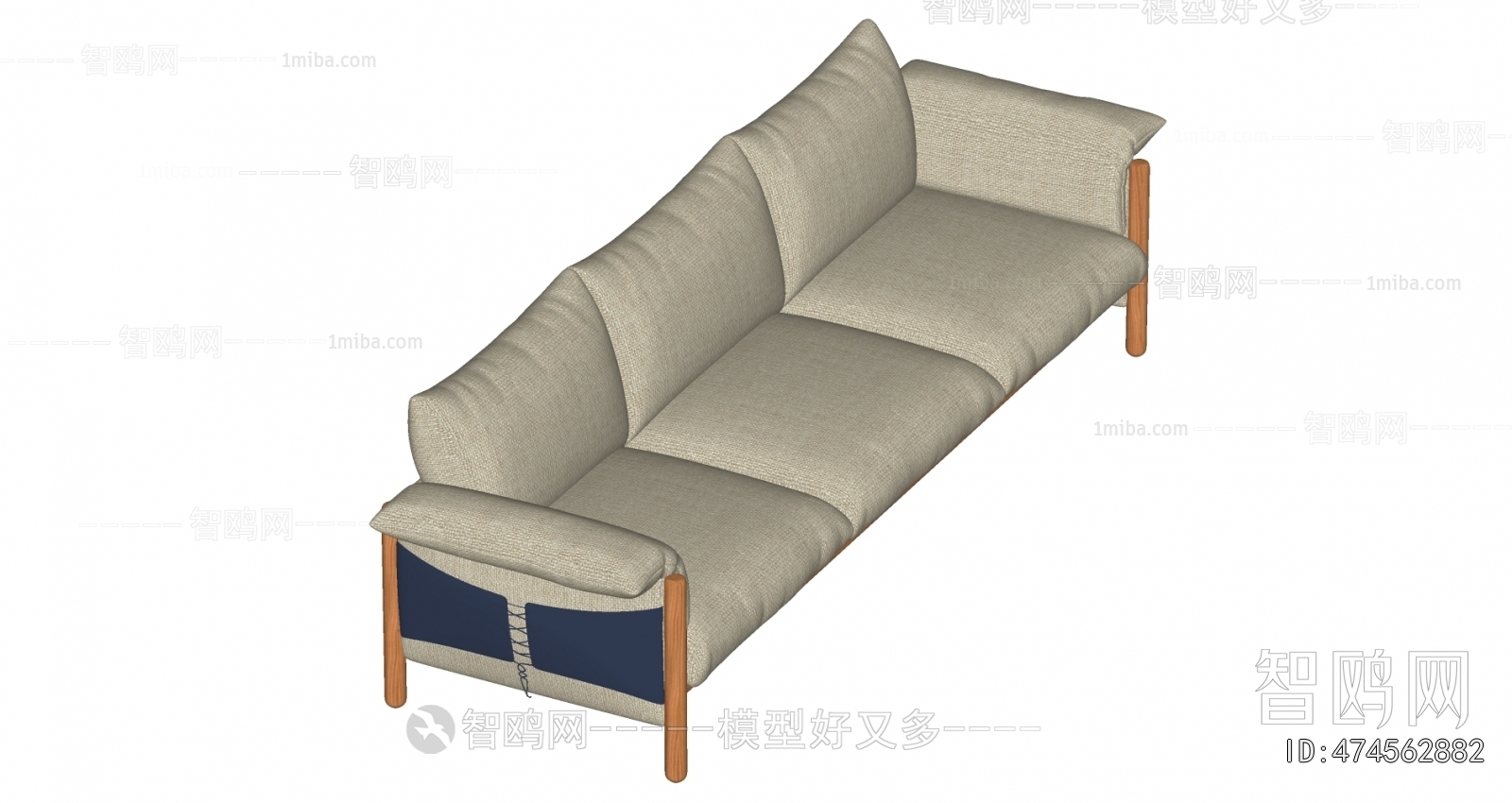 Nordic Style Three-seat Sofa