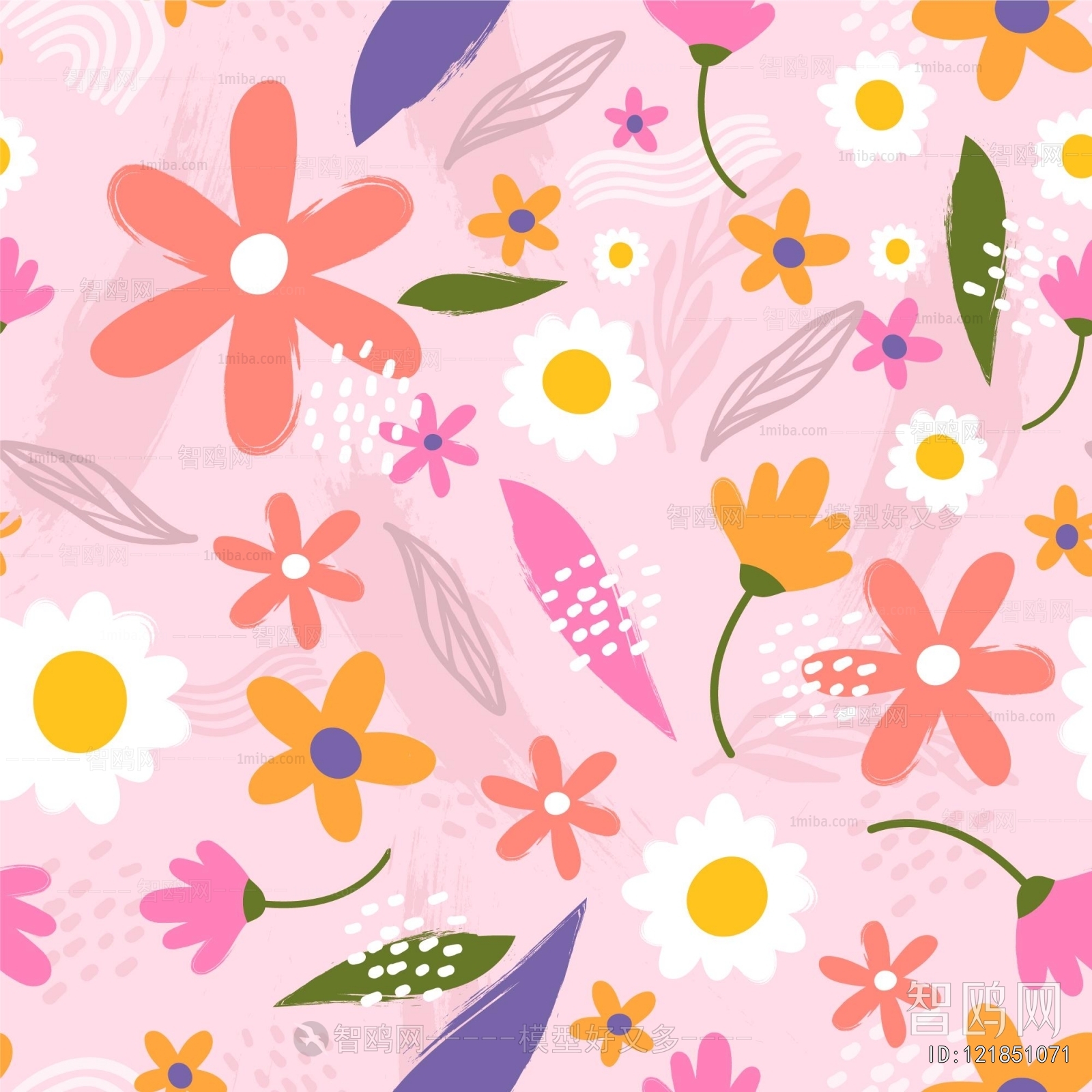 Animal And Plant Pattern Wallpaper