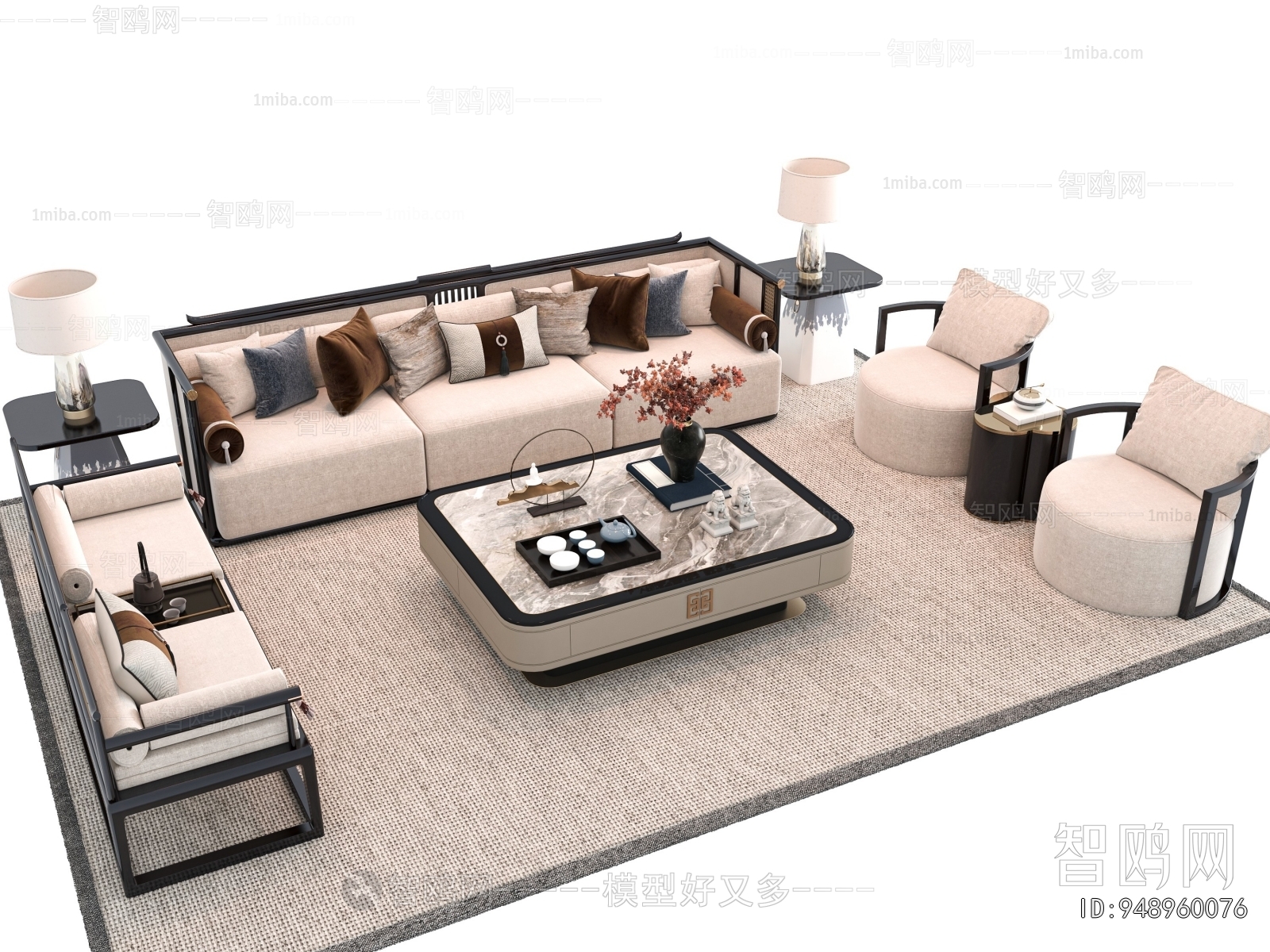 New Chinese Style Sofa Combination