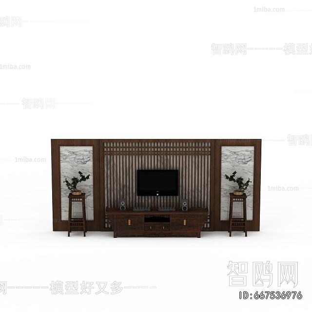 New Chinese Style TV Wall