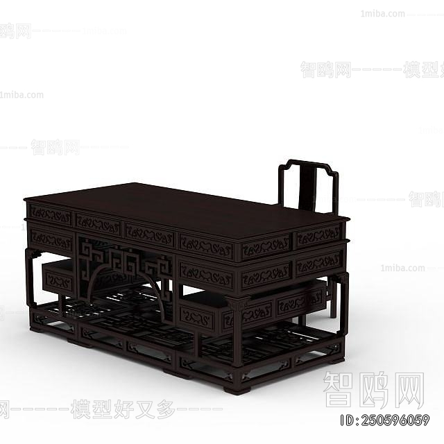 New Chinese Style Computer Desk And Chair
