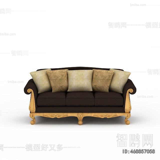 Simple European Style Three-seat Sofa
