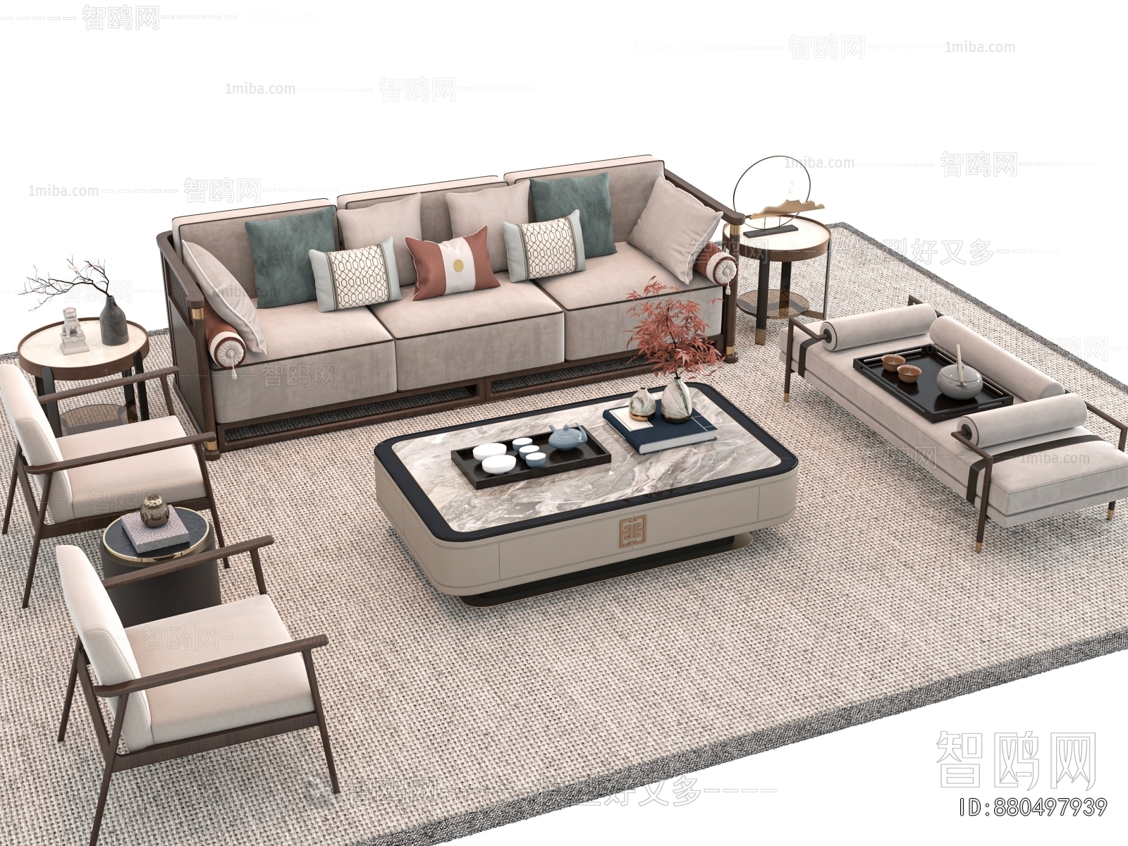 New Chinese Style Sofa Combination